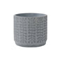 Embossed Grey Concrete Planter Pot with Leaf Pattern – Decorative Indoor/Outdoor Plant Container  AF008