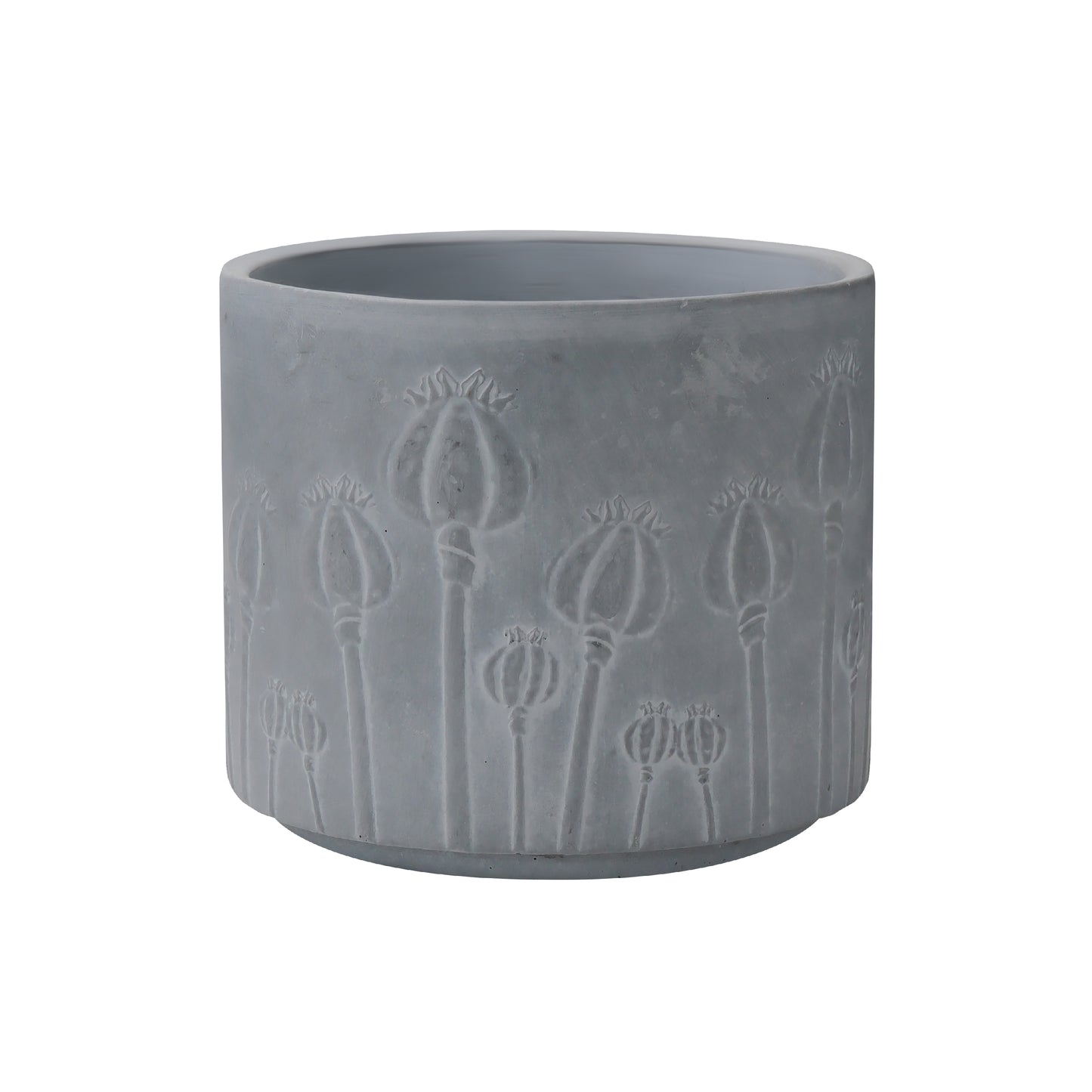 Gray Concrete Planter Pot  lotus Bud Embossed Pattern– Decorative Indoor/Outdoor Plant Container, Composite Material Planter Custom AF017