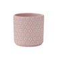 Modern Pink Concrete Planter Pot With White Flower Embossed Pattern – Decorative Indoor/Outdoor Plant Container, Composite Material Planter Custom AF019