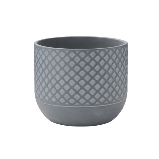 Modern Gray Concrete Plant Pot, Cement White Geometric Check surface Flower Pot  Composite Material Planter AF50