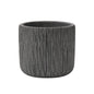 Black Striped Concrete Planter Pot - 7.5 inch Round Modern Rustic Design for Succulents, Herbs, or Small Plants - Indoor/Outdoor Decorative Pot AF051