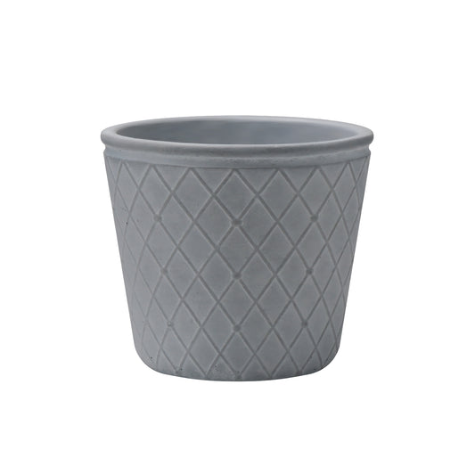 High Quality Diamond Check pattern Concrete Planter for Patio Decoration Flower Pots and Planters,Weathered Concrete ，Composite Material Planter AF058