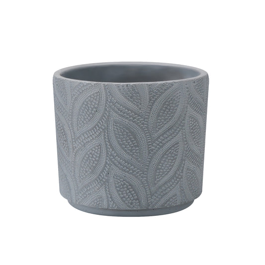 Floral  Pattern Embossed Pattern Concrete Planter for Patio Decoration Flower Pots and Planters,Weathered Concrete ，Composite Material Planter AF059