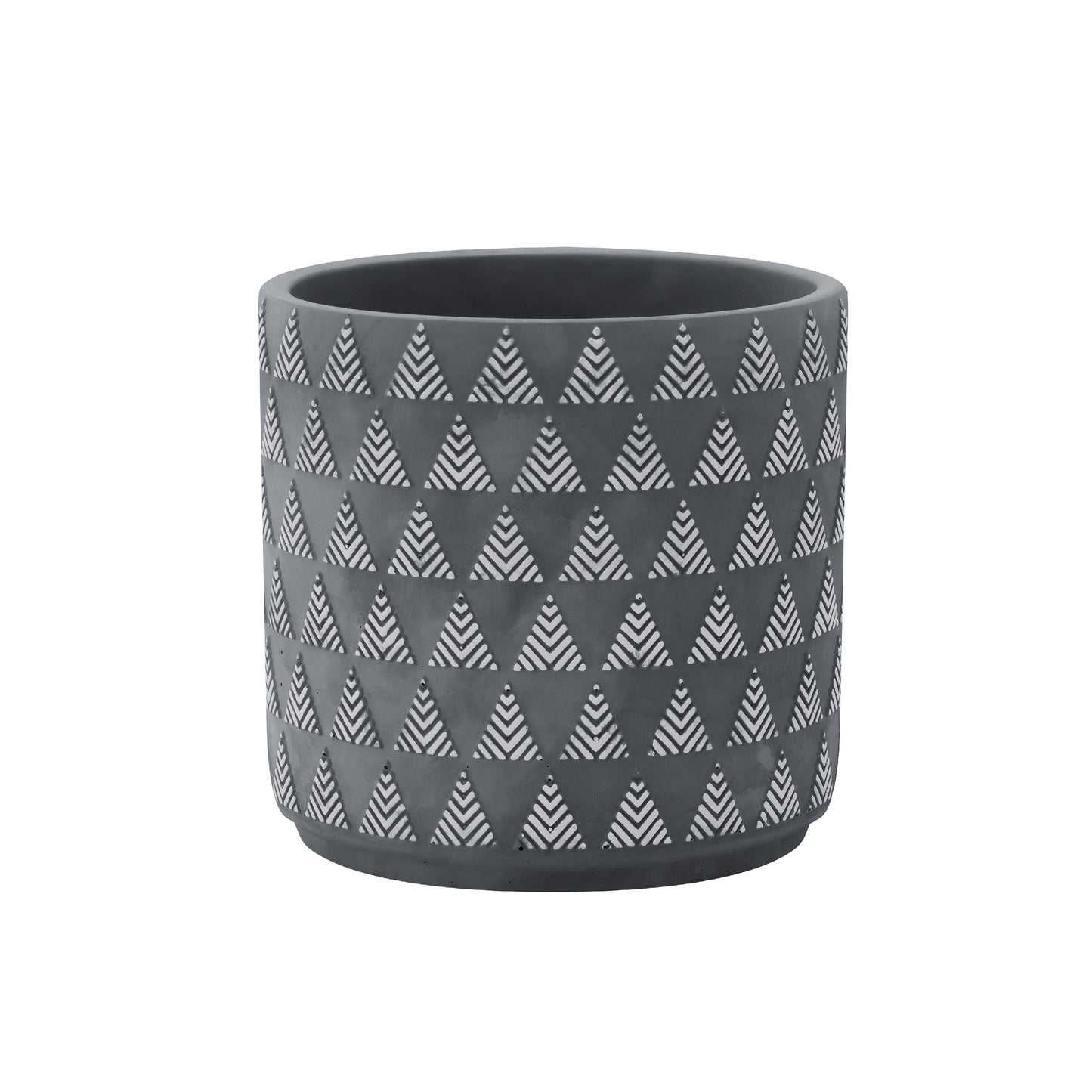 Triangle Geometric Pattern Embossed Concrete Planter Decorative Indoor/Outdoor Plant Container, Composite Material Planter AF066